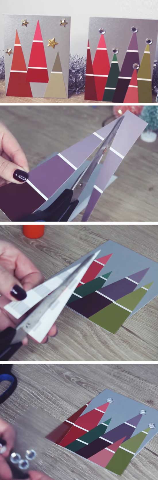 Paint Chip Christmas Trees. 