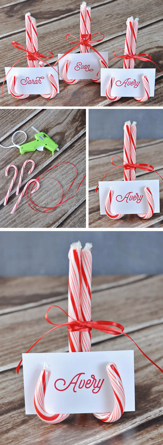 Glue Candy Canes for Place Holders. 