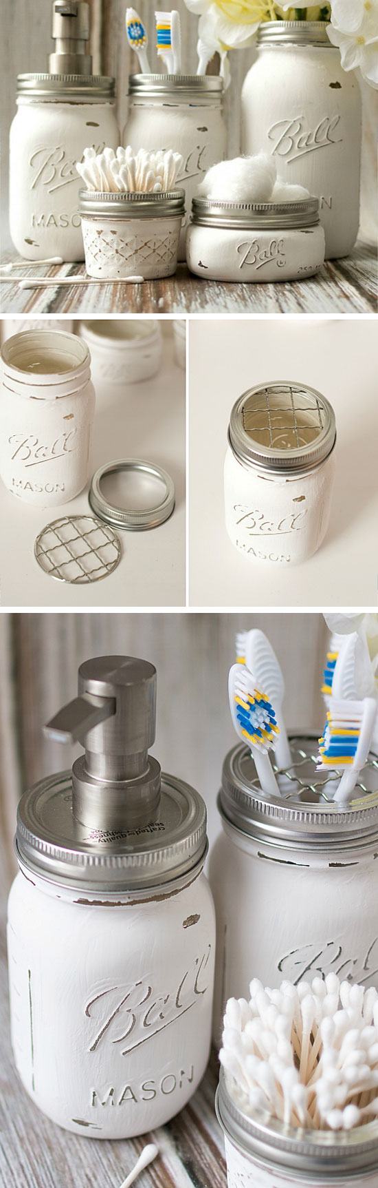 Mason Jar Bathroom Storage & Accessories. 
