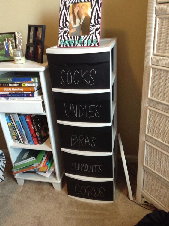 Use Chalkboard Paint to Upgrade Your Plastic Drawers. 