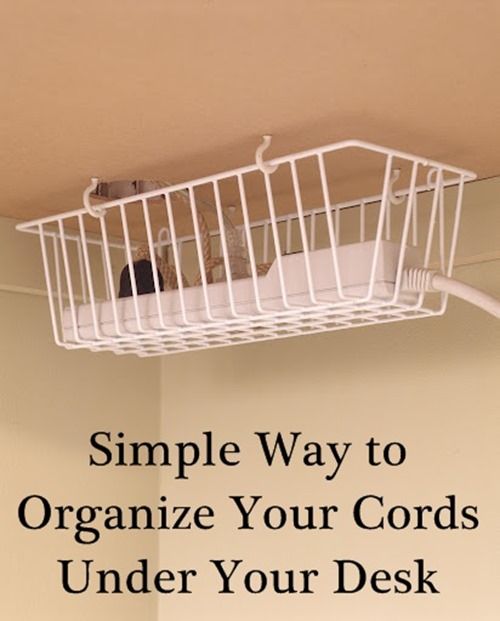 Organize Cords Under Your Desk. 
