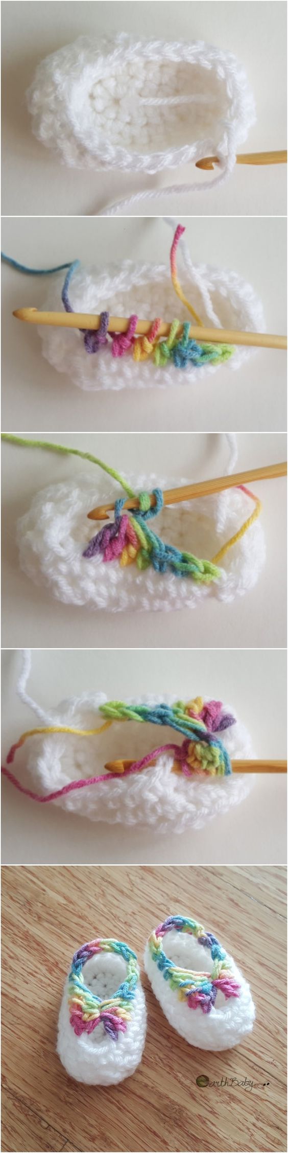 Quick Crochet Baby Booties with Bow. 