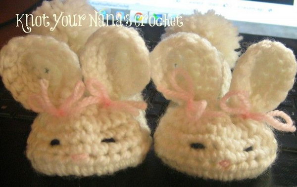 Crochet Bunny Slippers. 