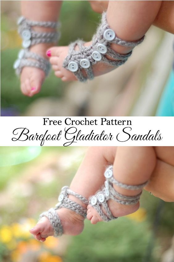 Baby Barefoot Gladiator Sandals. 