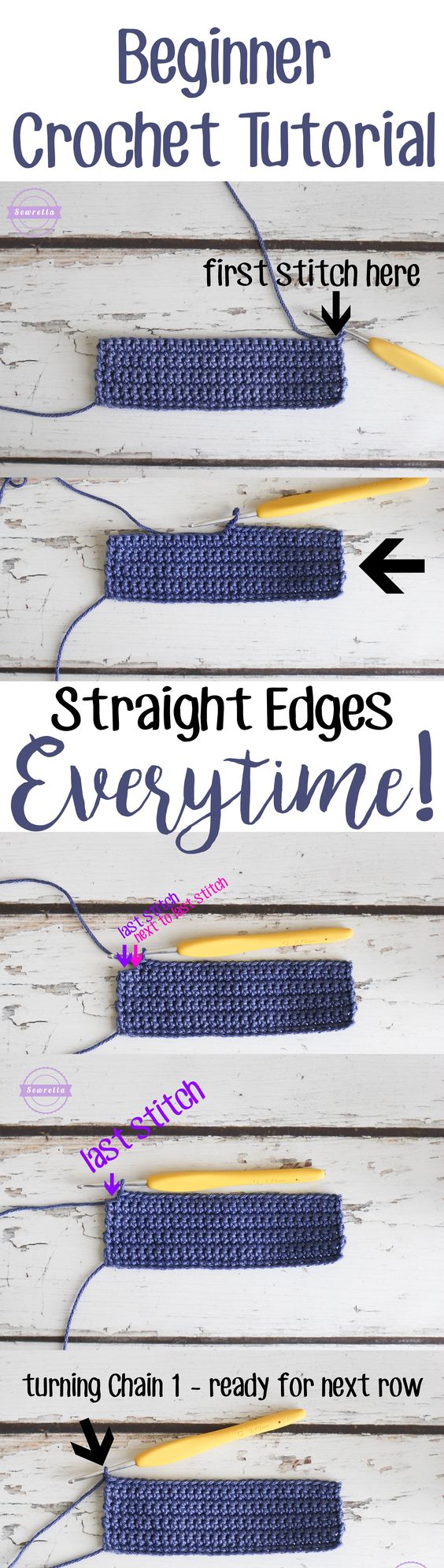 Crochet Tips for Geting Straight Edges Every Time. 