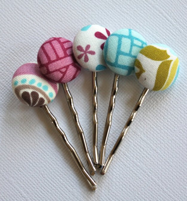 Fabric Scrap Bobby Pins. 