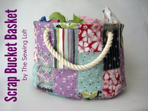 Fabric Scrap Bucket Bag. 