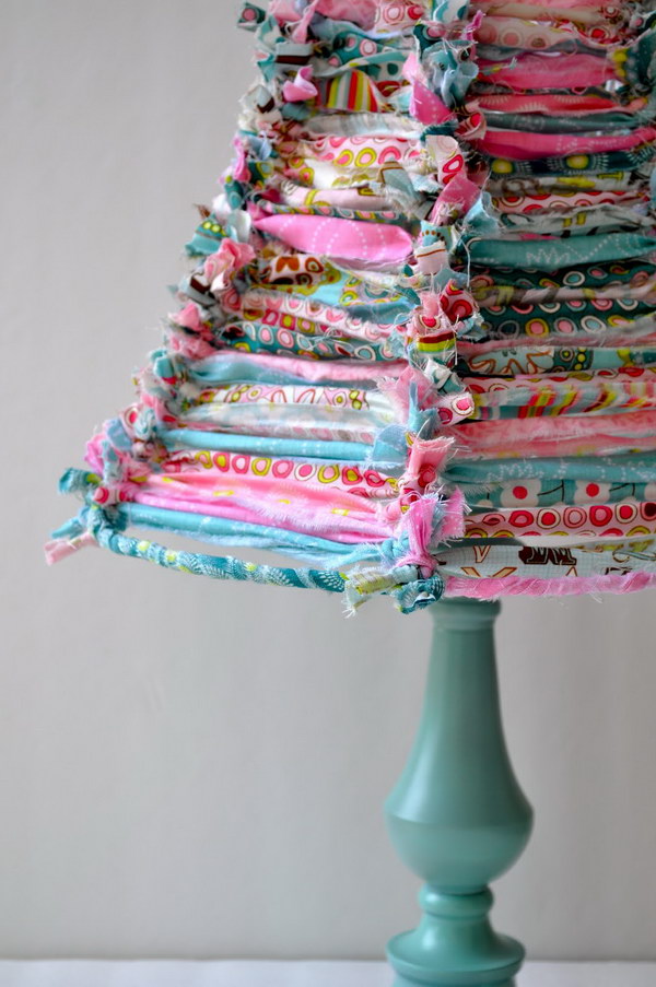 Cute Fun Lampshade from Fabric Scraps. 