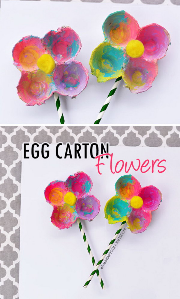 Egg Carton Flowers. 