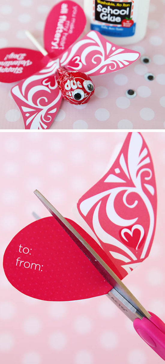 Butterfly Printable Valentine. 