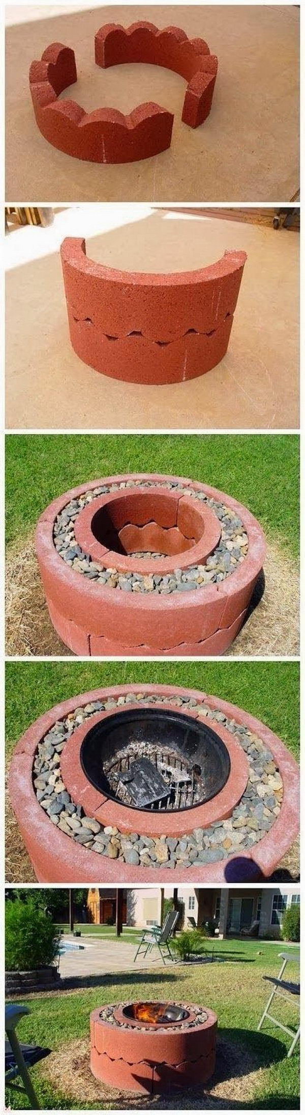 $50 Fire Pit Using Concrete Tree Rings. 
