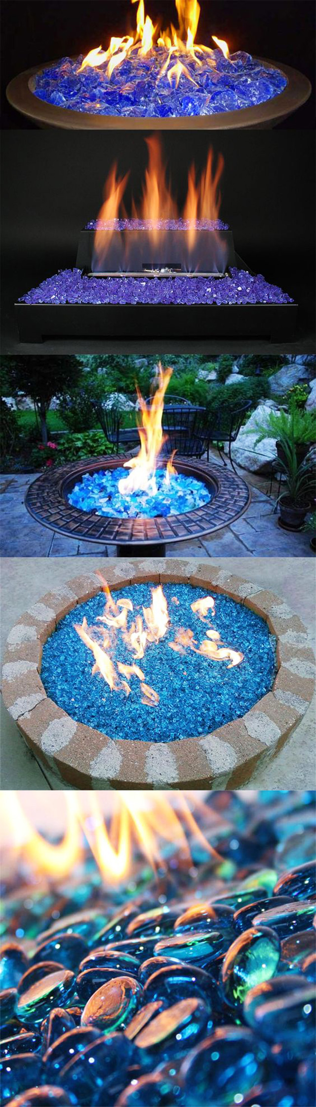 Use Fire glass to Transform Your Fire Pit into a Magical Display of Colors. 
