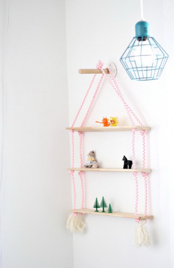DIY Rope Shelving. See the details 