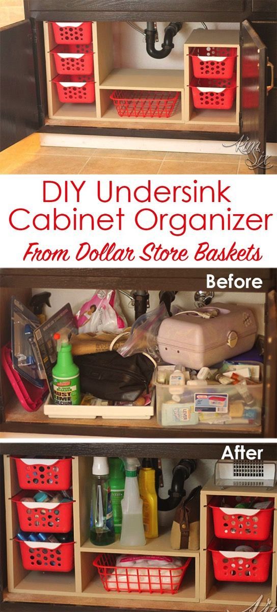 Undersink Cabinet Organizer with Pull Out Baskets. 
