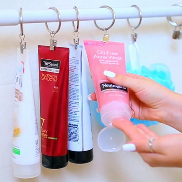Hang Cleaning Products From A Curtain Rod. 