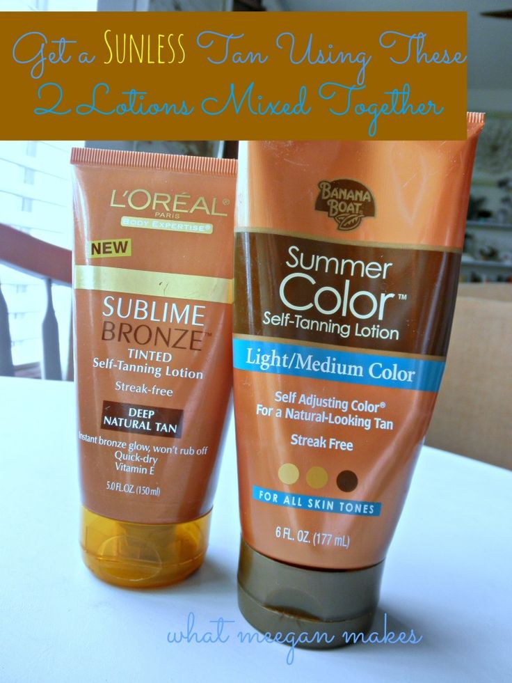 Self-Tanner Recipe Using Two Lotions Together. 