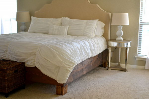 Rustic and Romantic Bed Frame. See the tutorial 