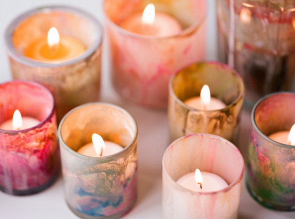 Marble Painted Votives. See the details 