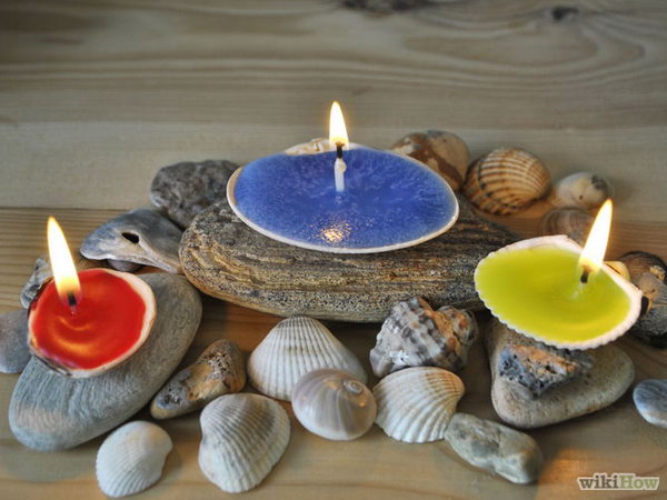 Shell Candle Holder. Get the tutorial 