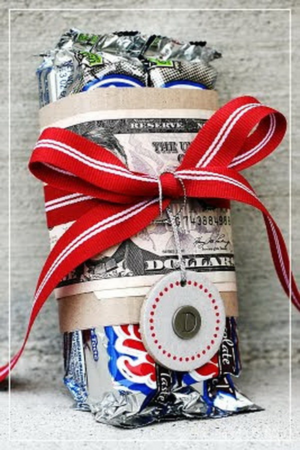 Money and Candy Gift Wrap. 