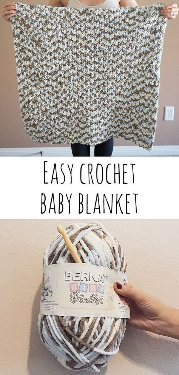Easy Crochet Baby Blanket. 