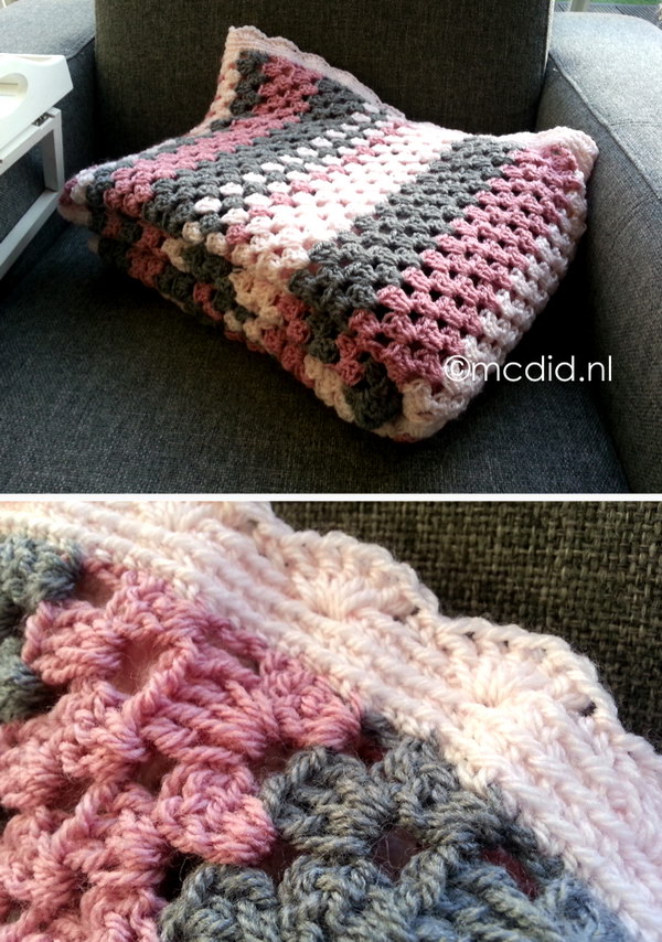 Granny Stripes Crochet Blanket. 