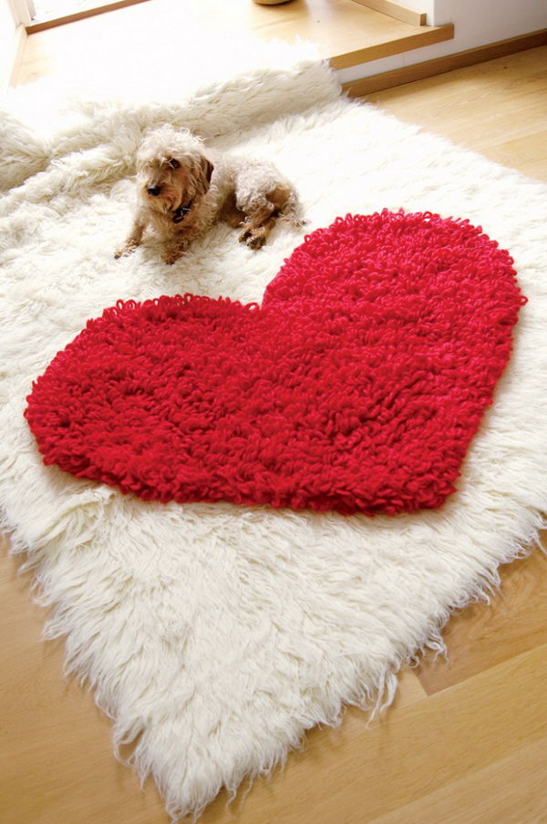 Crochet Heart Rug. Love this easy lovely cute crochet heart rug with easy step-by-step pictures! See how to