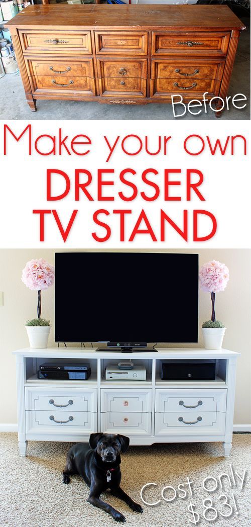 Transform Your Own Dresser Into TV Stand For Less Than $85. 
