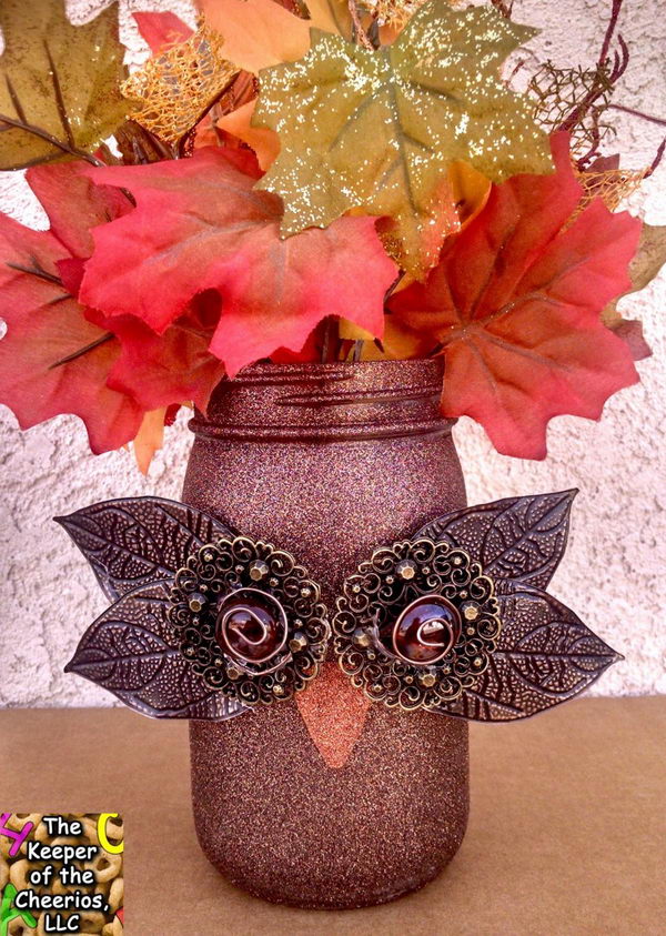 DIY Fall Owl Mason Jars. 
