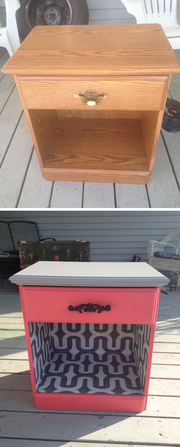 Upgrade a $8 Garage Sale with Color and Wallpaper . 