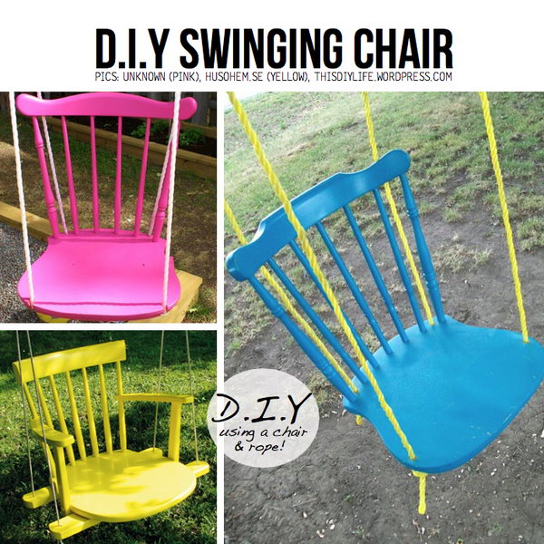 Turn Old Chair to Funny Swinging Chair. 