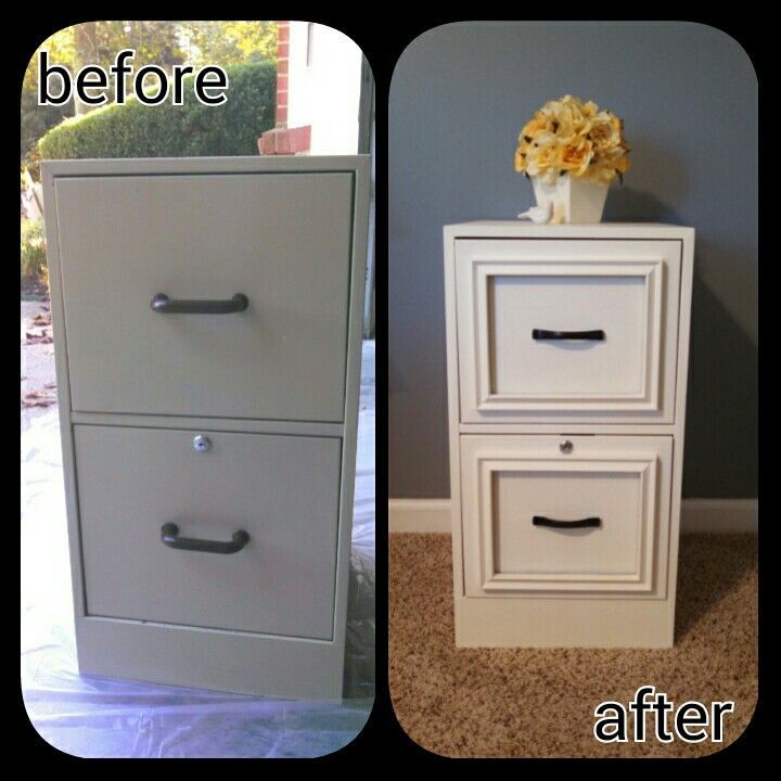 Unusual furniture hack: Turn a filing cabinet to expensive looking night stand! See more instructions.