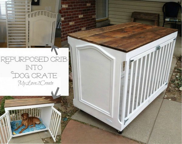 Turn an Old Crib into a Dog Crate. 