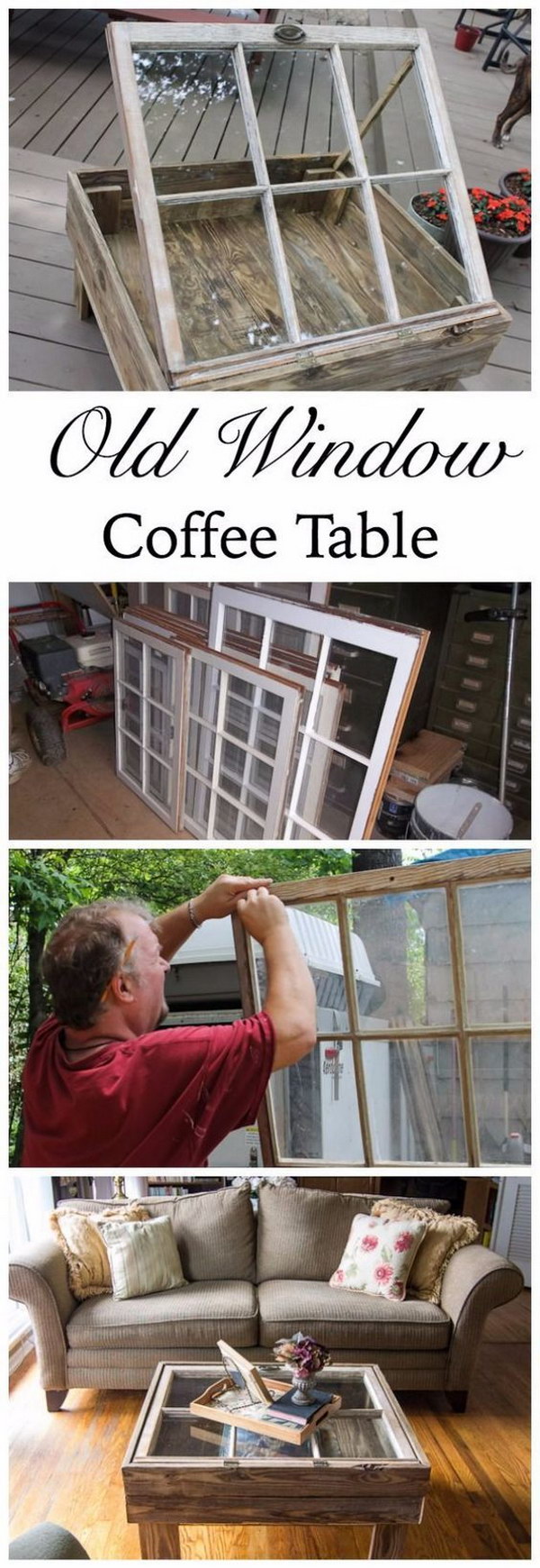 A DIY Coffee Table With Old Window. 