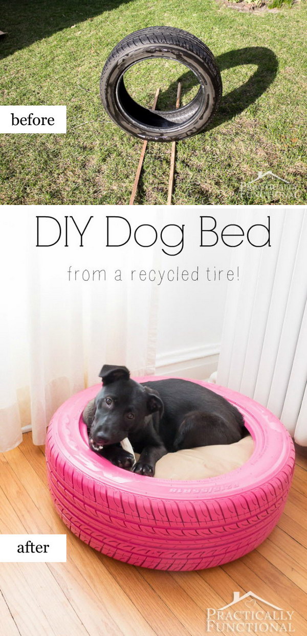 DIY Dog Bed From Old Tire. 