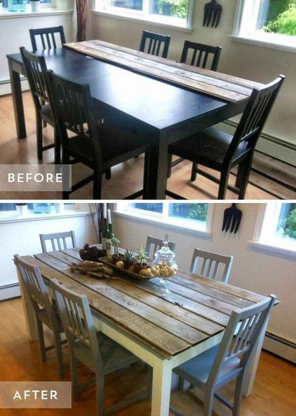 Dining Room Table and Chairs Makeover. 