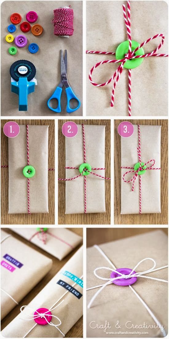 Gift Wrapping With Buttons. 