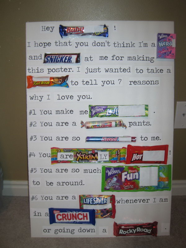 Valentines Candy Bar Poster for Him
