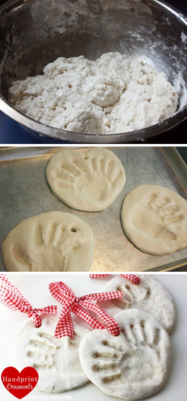 Salt Dough Handprint Ornaments. 