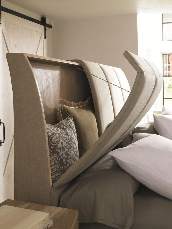  This Bed Has Hinged Headboard for Storage. 