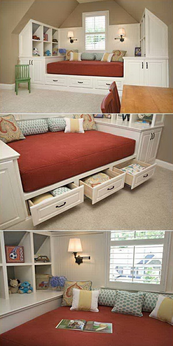 Building a Bed with Hidden Storage under a Slanted Ceiling. 