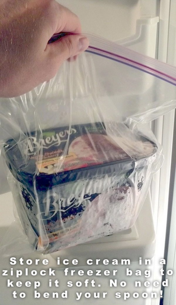 Store Ice Cream In A Bag So That Your Ice Cream Won't Rock Hard. 