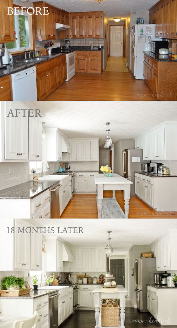 How to Achieve DIY Oak White Painted Cabinets With a Low-Grain Factory-Like Finish. 
