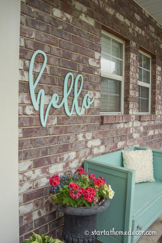 Create a Hello Welcome Sign to Add a Pop of Colour on Your House. 