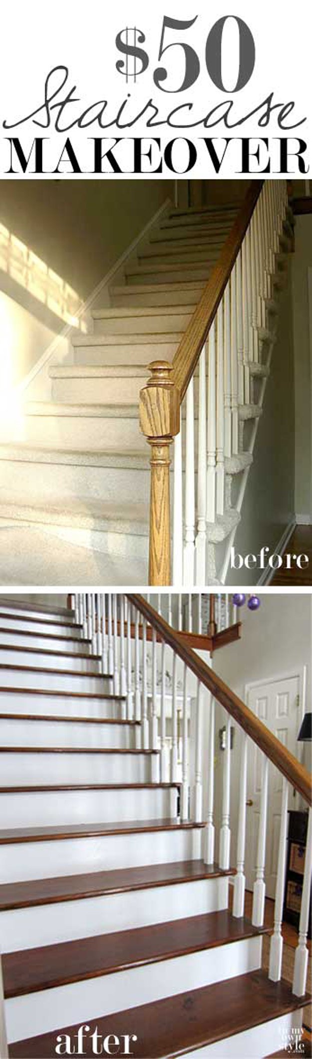 $50 Staircase Makeover. 