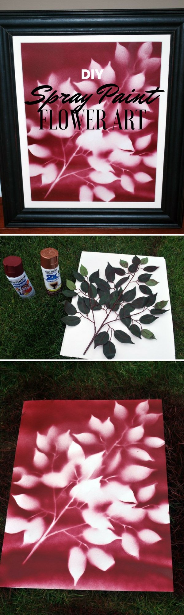 Spray Paint Leaves or Flowers for Decoration. 