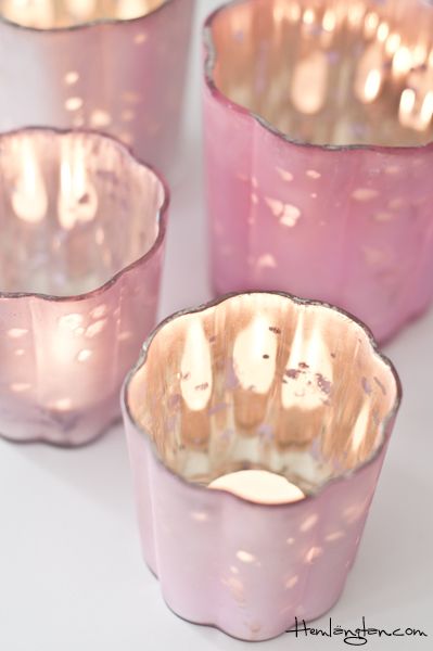 DIY Pink Mercury Glass Light Holder 