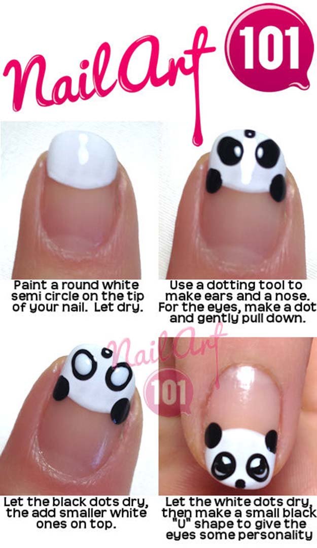 Panda Nail Art. 