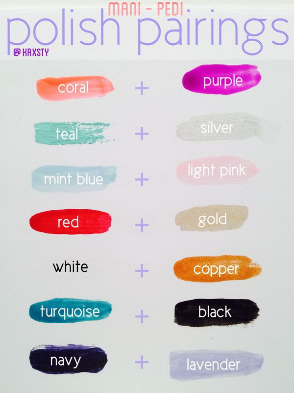 Color Pairings for Fancy Nails. 