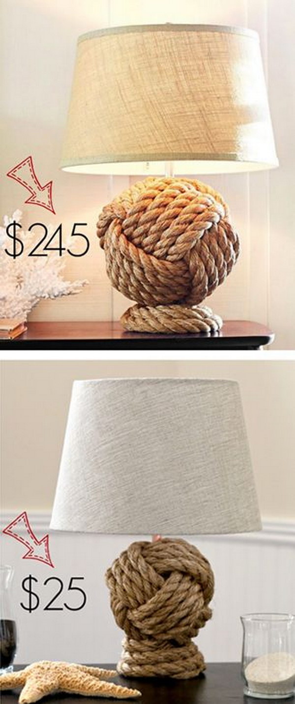 Pottery Barn Knockoff Rope Knot Lamp 